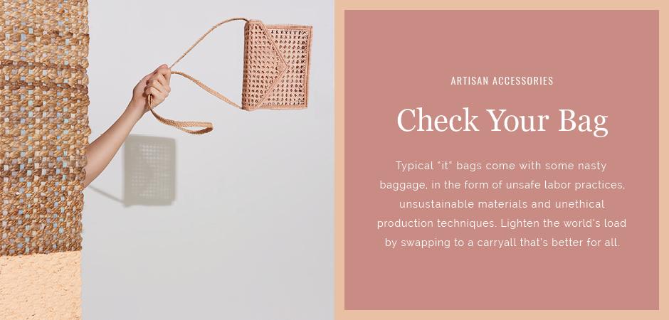 Ethical straw clutches, pouches and keychains