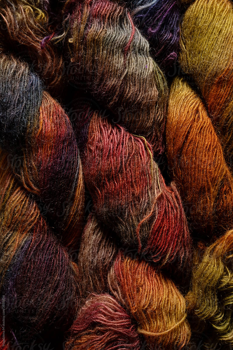 Bundles of colorful fiber