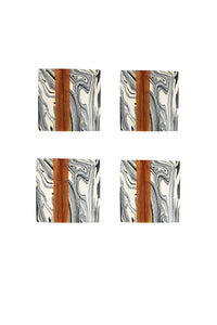 Zebra Marble Coasters Handcrafted in India.