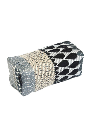 Iceni Small Washbag by Margo Selby. The Iceni Washbag is made from a decorative, textured fabric woven using a combination of fibers, giving it a subtle, three-dimensional surface which is durable enough for everyday use. Color grey. 46% Cotton, 32% Acrylic, 22% Polyester.