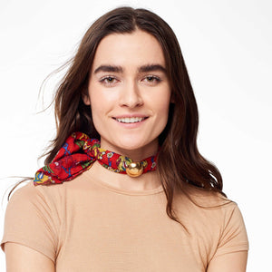 Red choker neckerchief with side tie