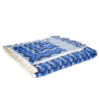 Oversized blue chevron Turkish beach towel