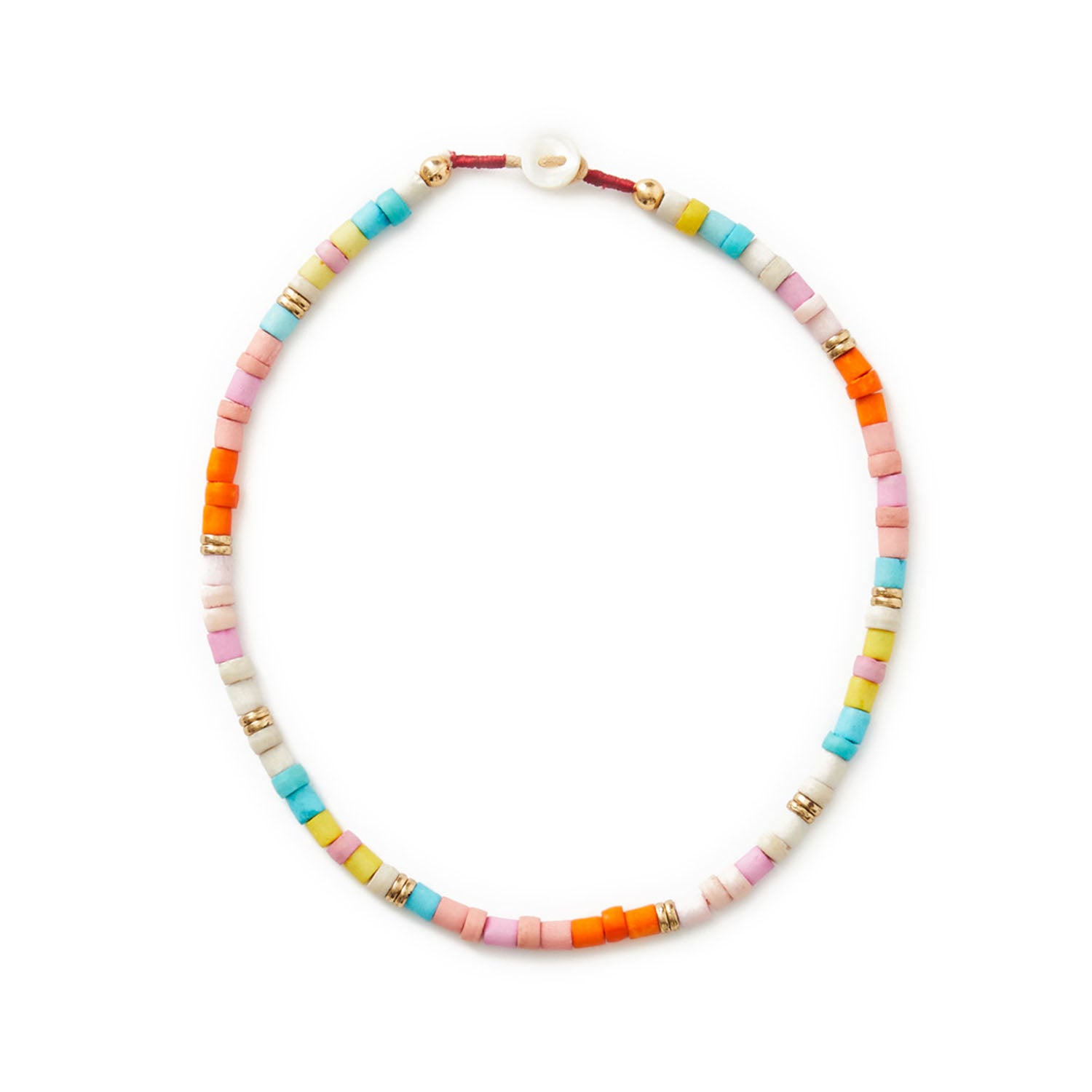 Multicolored beaded choker necklace